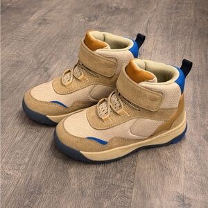 Zara Kids Tan and Blue Boots, size 25 or 8.5 Like New.